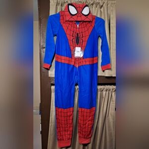 Spiderman Boys Full Zip Pajama Onesie Size 10